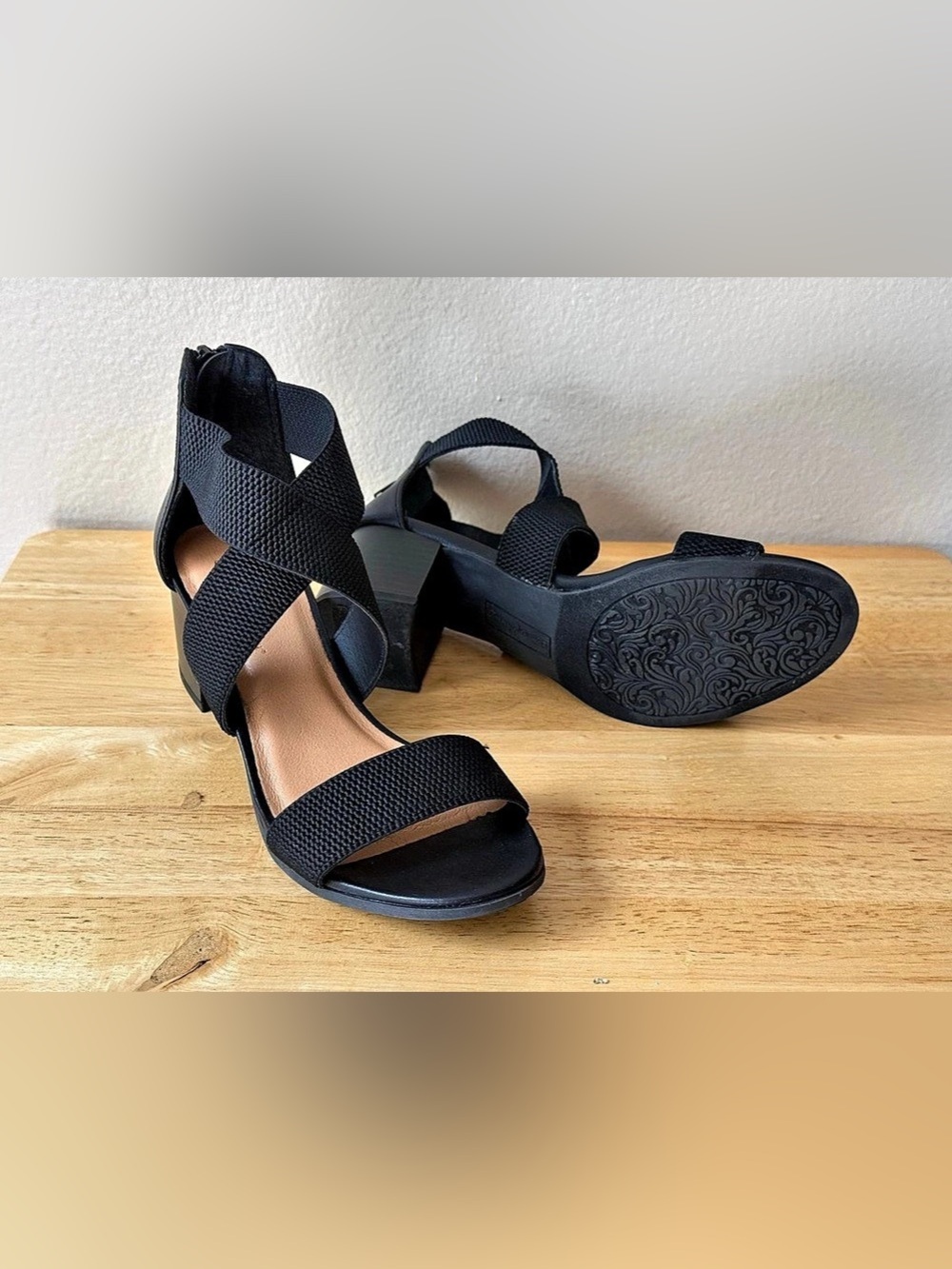 Tommy Bahama Thalia Black Strappy Block Heel Sandals Women’s 7M